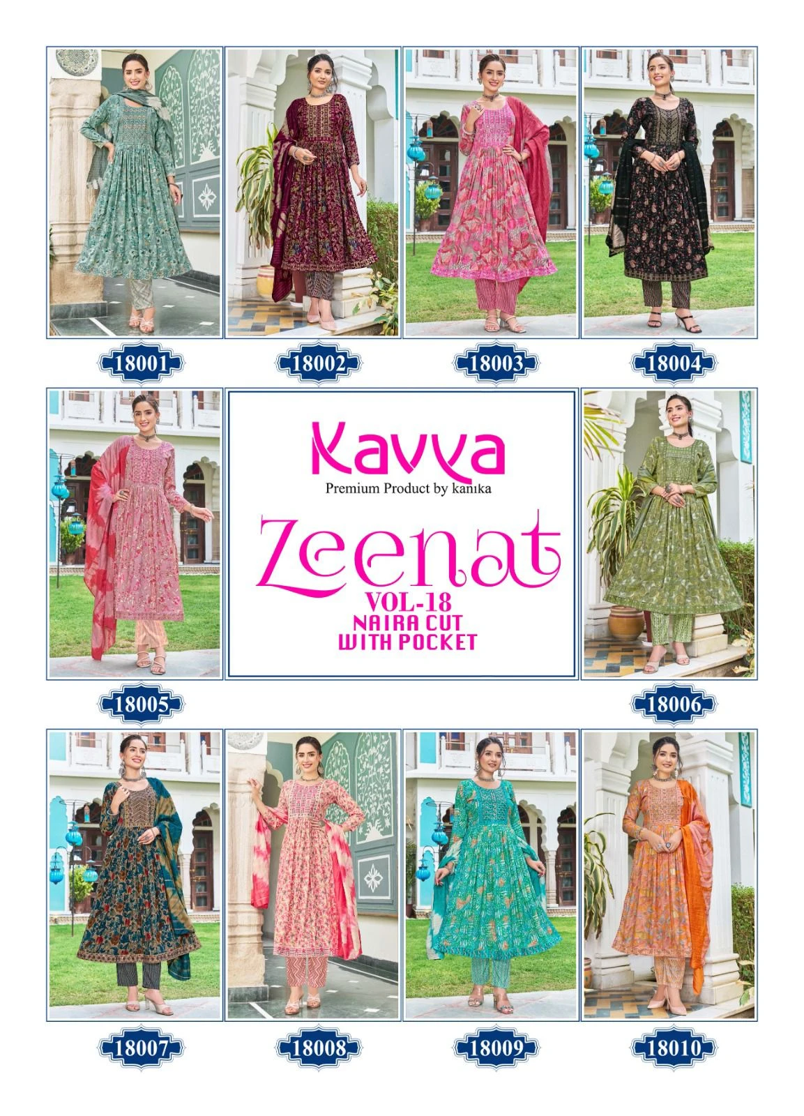 Kavya Zeenat Vol 18 Capsule Foil Print Wholesale Readymade Salwar Suit Catalog — Wholesale Readymade Suit, Kavya wholesale from Surat — view 12